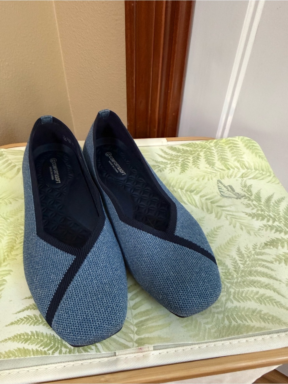 Frank Mully Womens Square Toe Knitted Flats size 10